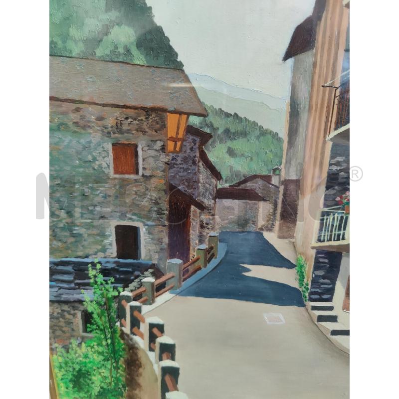 QUADRO  OLIO SU TELA VICOLO 49X59 | Mercatino dell'Usato Leini' 3