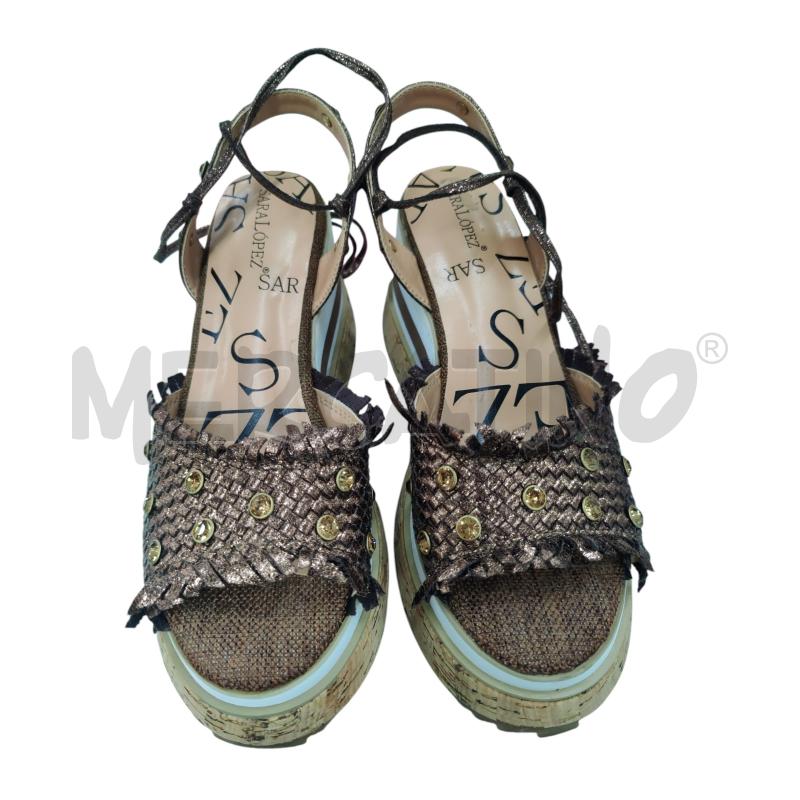 SANDALI DONNA ZEPPA SARA LOPEZ MARRONI BRONZE | Mercatino dell'Usato Leini' 2