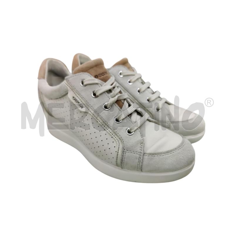 SCARPE DONNA GEOX VERA PELLE BIANCHE E GRIGIO CHIARO | Mercatino dell'Usato Leini' 2
