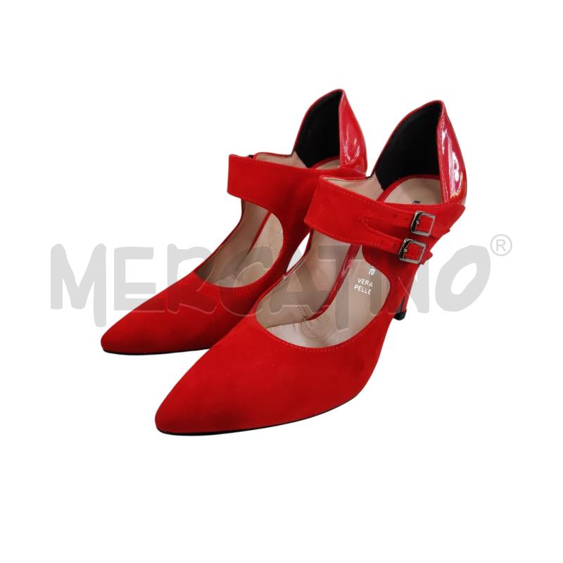 SCARPE DONNA  ROSSO  IN PELLE | Mercatino dell'Usato Leini' 1