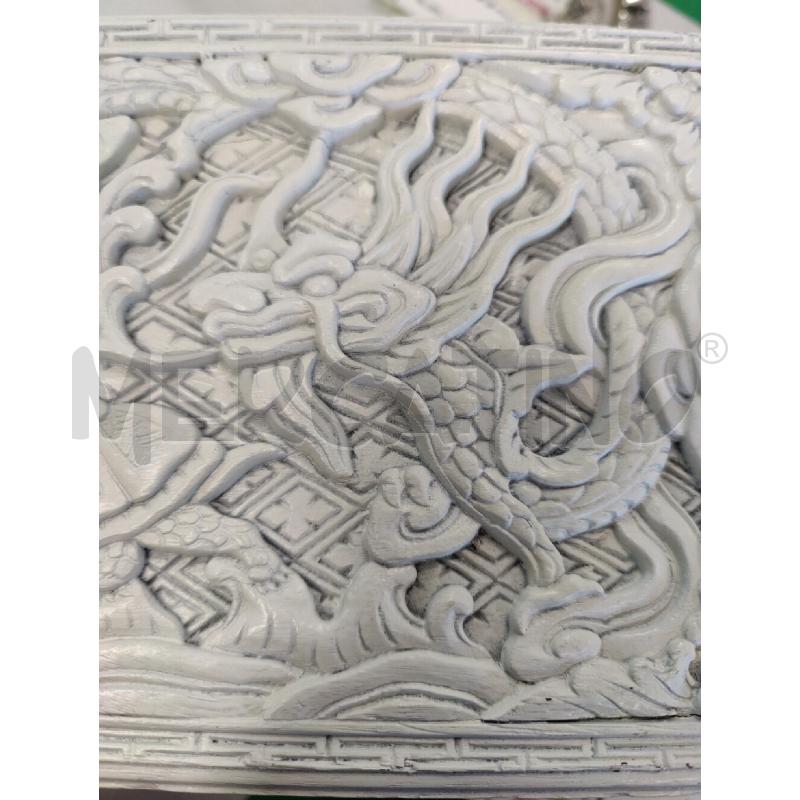 SCATOLA IN LEGNO BIANCO INTERSIATA CINESE 35X15X12 | Mercatino dell'Usato Leini' 2