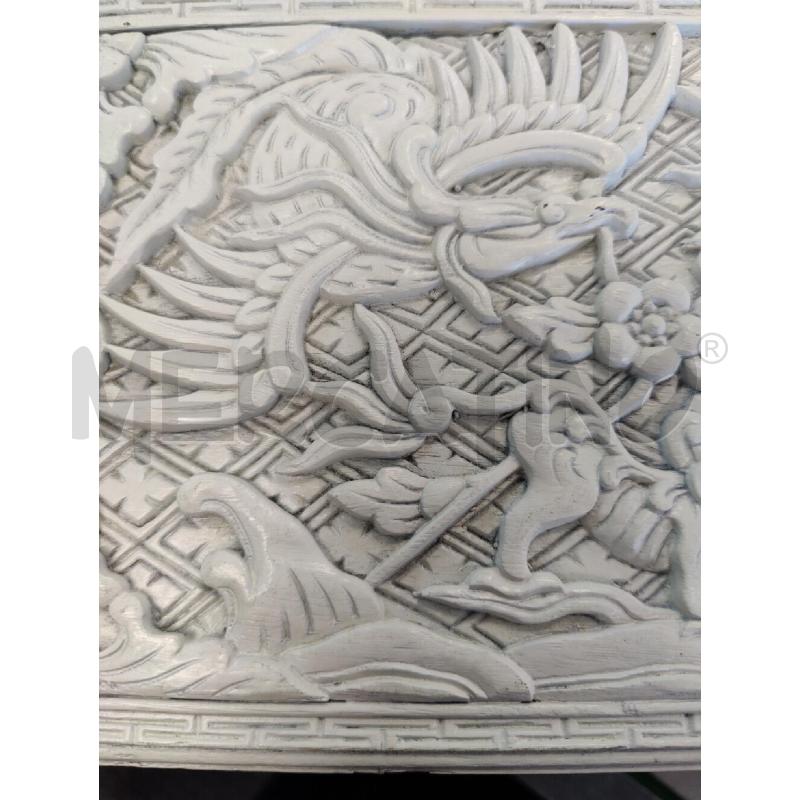 SCATOLA IN LEGNO BIANCO INTERSIATA CINESE 35X15X12 | Mercatino dell'Usato Leini' 3