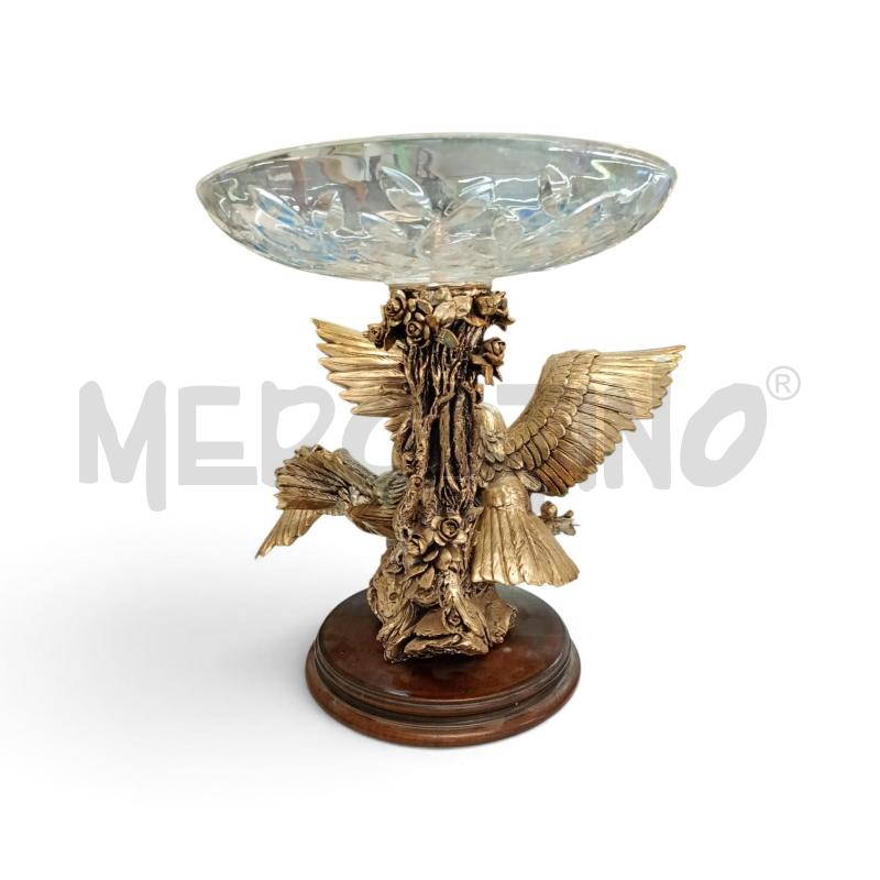 SCULTURA ARGENTO E CRISTALLO DUE COLOMBE CON CERTIFICATO  | Mercatino dell'Usato Leini' 2