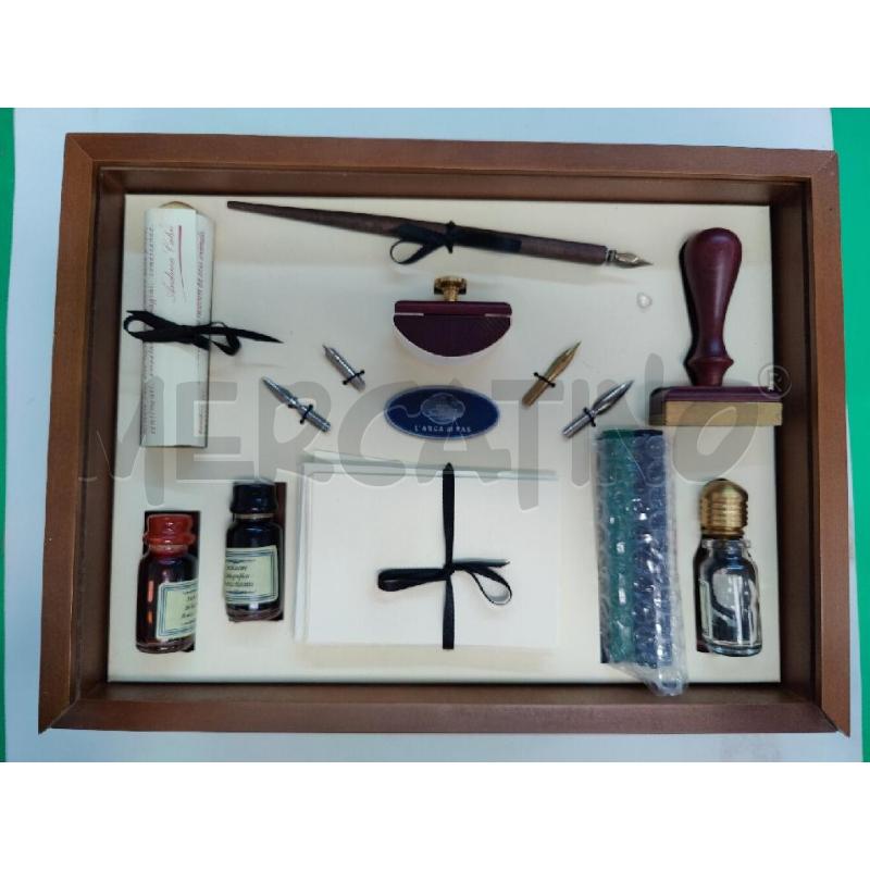 SET PER CALLIGRAFIA PENNINI INCHIOSTRO E UN TIMBRO | Mercatino dell'Usato Leini' 1