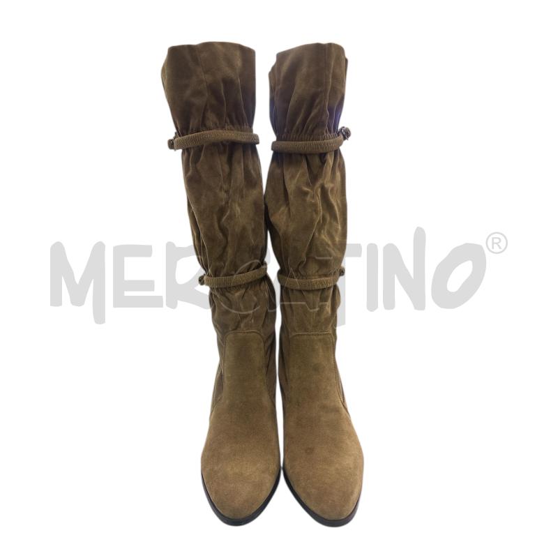 STIVALI ALTI ARRICCIATI IN PELLE SCAMOSCIATA COLOR CAMMELLO  | Mercatino dell'Usato Leini' 1