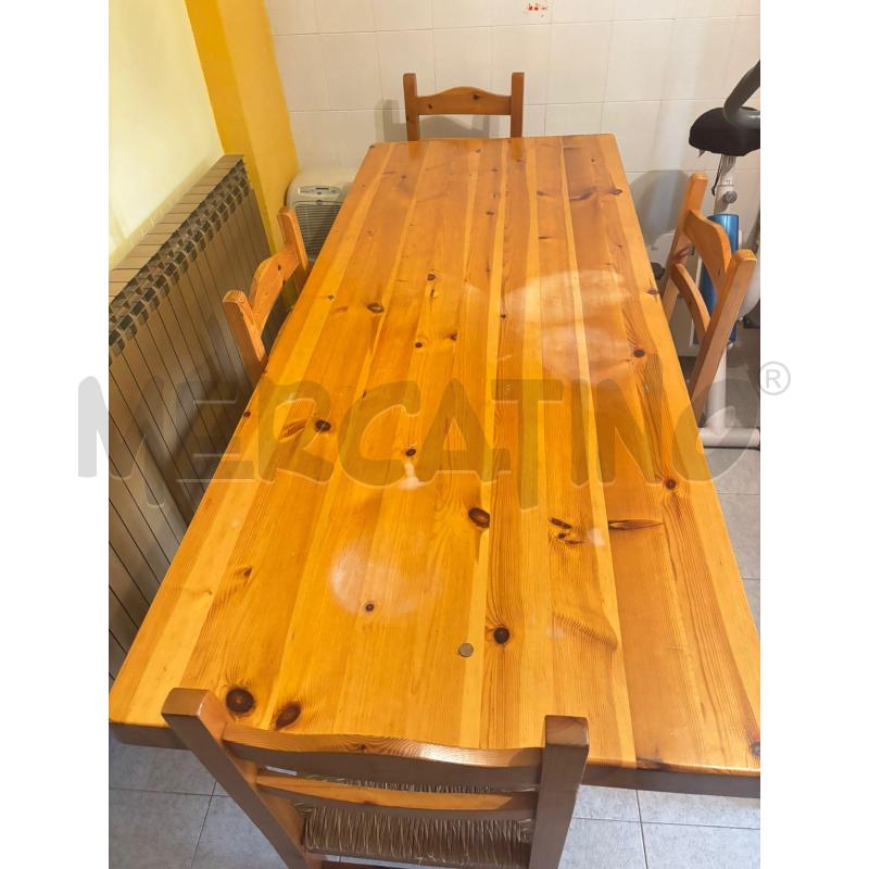 TAVOLO RETTANGOLARE CON PANCA ANGOLARE E 4 SEDIE 201X80X80H | Mercatino dell'Usato Leini' 1
