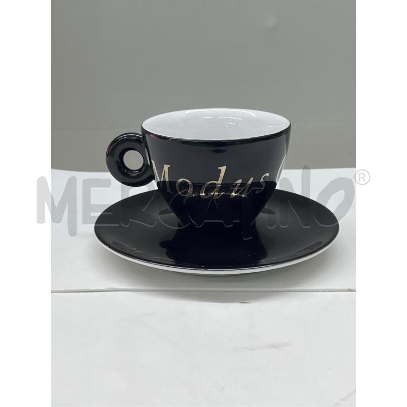TAZZA VINTAGE ILLY ART COLLECTION MODUS OPERANDI BLACK ESPRESSO CUP AND SAUCER MADE IN GERMANY BY MI | Mercatino dell'Usato Leini' 1