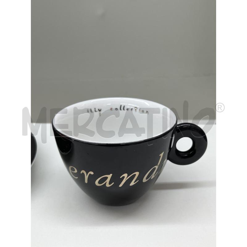 TAZZA VINTAGE ILLY ART COLLECTION MODUS OPERANDI BLACK ESPRESSO CUP AND SAUCER MADE IN GERMANY BY MI | Mercatino dell'Usato Leini' 2