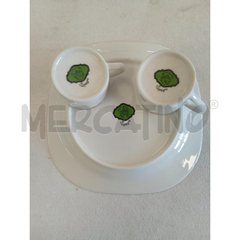 TAZZINE 2 CON VASSOIO LIMOGES DECORATO A MANO | Mercatino dell'Usato Leini' 4
