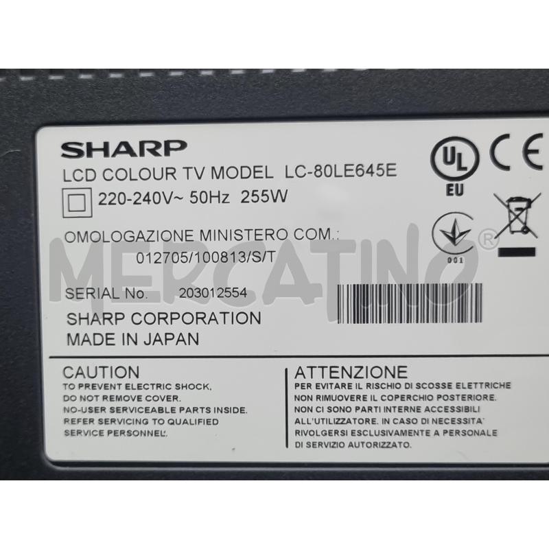 TELEVISORE PIATTO 80 POLLICI SHARP NERO CON TELECOMANDO 1 | Mercatino dell'Usato Leini' 4