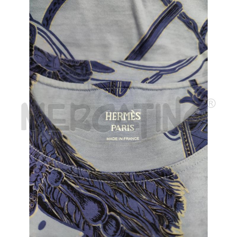 T SHIRT DONNA HERMES 100% COTONE AZZURRA | Mercatino dell'Usato Leini' 2