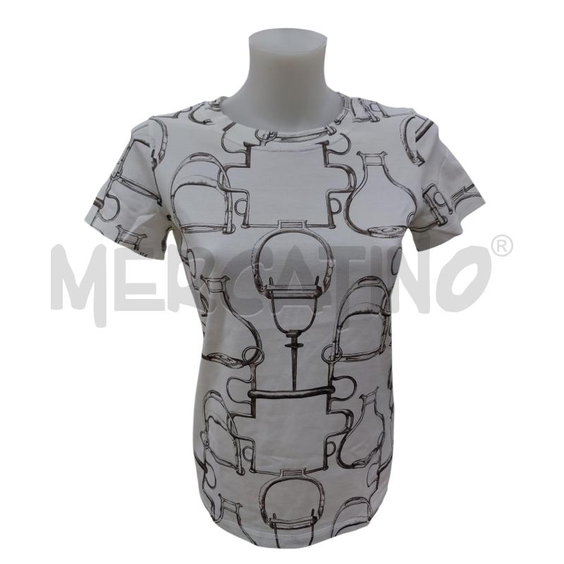 T SHIRT DONNA HERMES 100% COTONE BIANCA | Mercatino dell'Usato Leini' 1