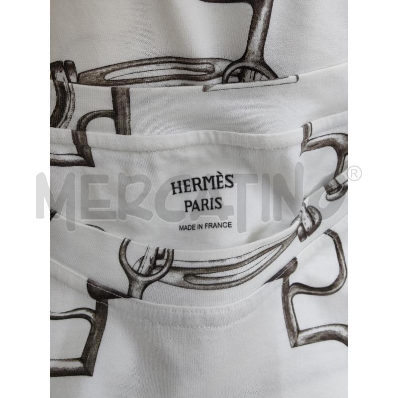 T SHIRT DONNA HERMES 100% COTONE BIANCA | Mercatino dell'Usato Leini' 2