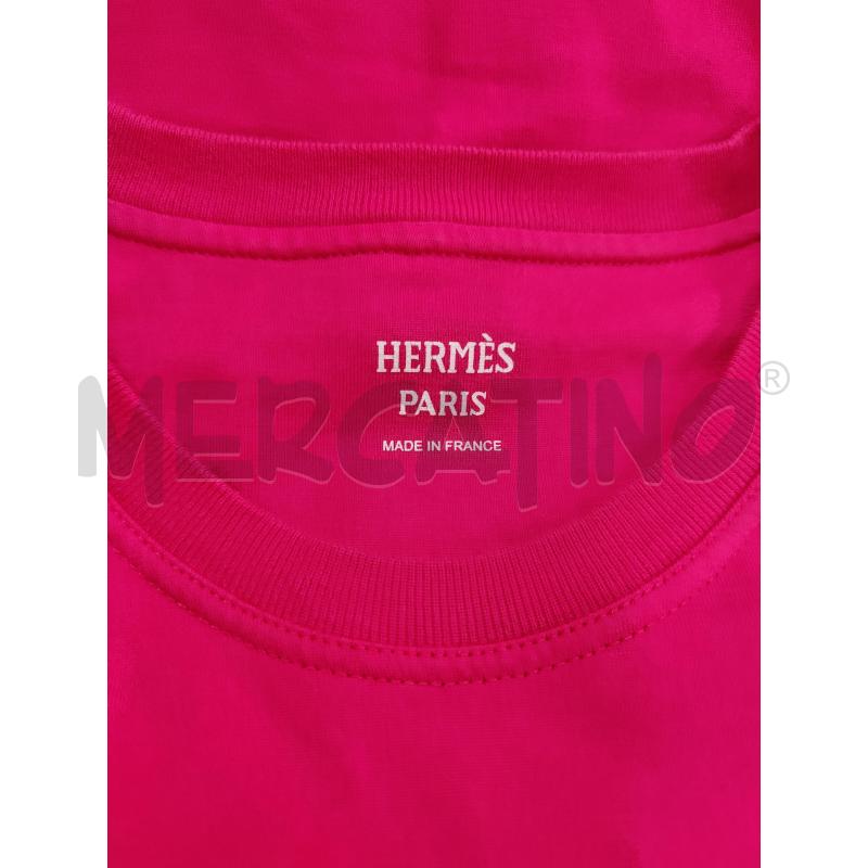 T SHIRT DONNA HERMES 100% COTONE FUXIA | Mercatino dell'Usato Leini' 2