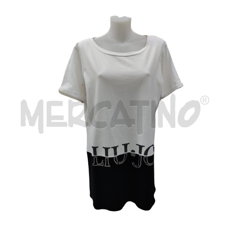 T SHIRT DONNA  LIU JO  BIANCO NERO | Mercatino dell'Usato Leini' 1