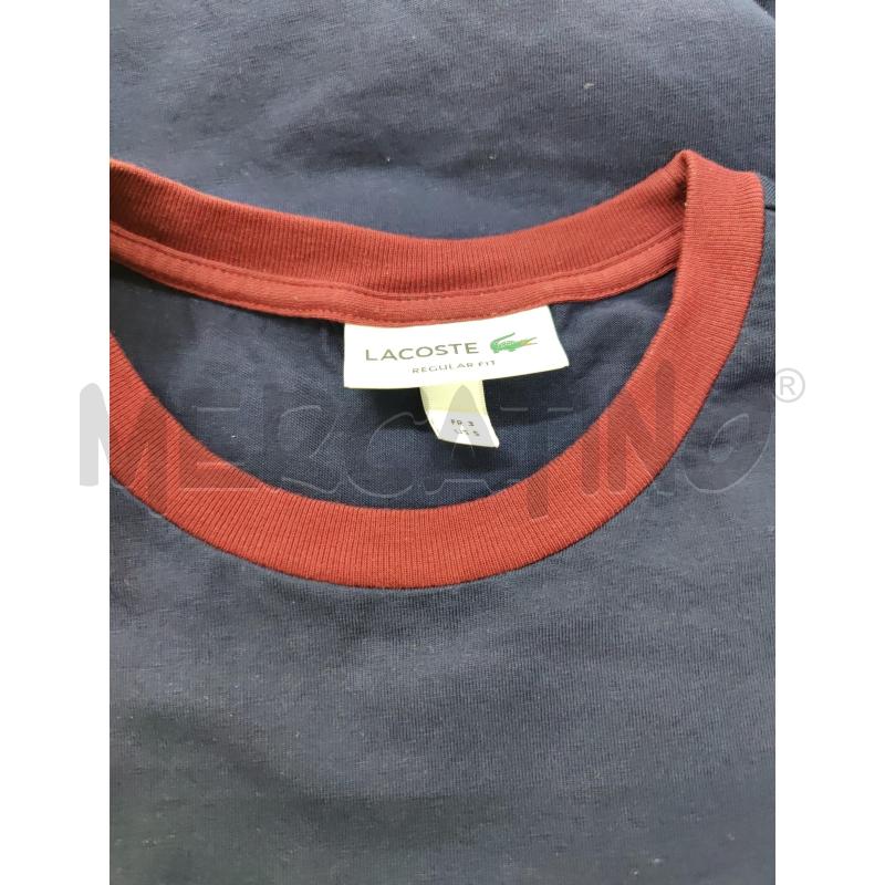 T SHIRT UOMO LA COSTE REGULAR FIT BLU BORDEAUX | Mercatino dell'Usato Leini' 2