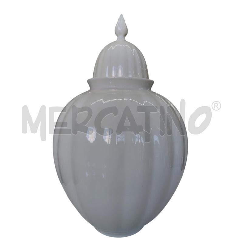 VASO PORCELLANA A BULBO CON LEGGERA COSTELLATURE VERTICALI VERBANO ANDLOVIZ PER LAVENO ALTEZZA 40 CM | Mercatino dell'Usato Leini' 1