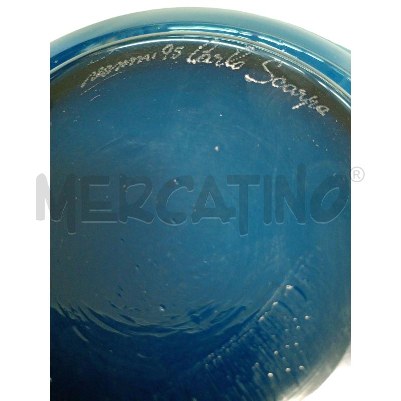 VASO VENINI SOFFIATO INCAMICIATO ALTEZZA 30 CM DIAM 27 CM FIRMA ALLA PUNTA CARLO SCARPA VENINI 95 | Mercatino dell'Usato Leini' 3