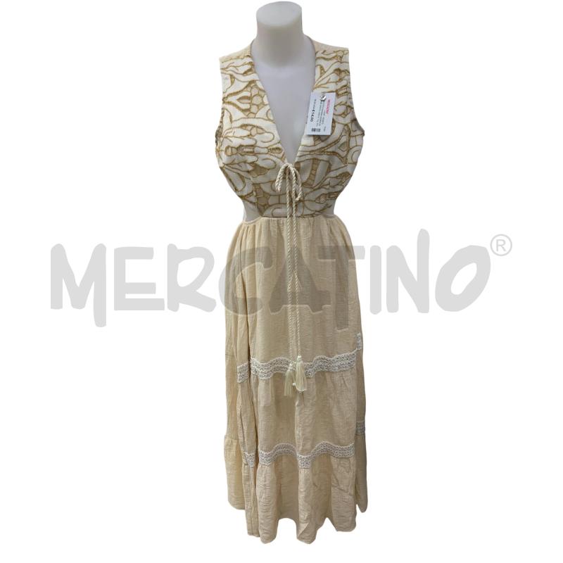 VESTITO DONNA AZARA BEIGE MISTO VISCOSA | Mercatino dell'Usato Leini' 1