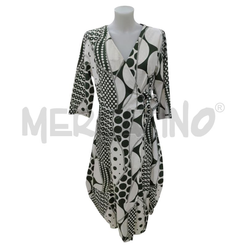VESTITO DONNA BEIGE VERDE 100% COTONE | Mercatino dell'Usato Leini' 1
