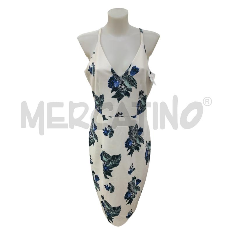 VESTITO DONNA H&M BIANCO FIORI BLU | Mercatino dell'Usato Leini' 1