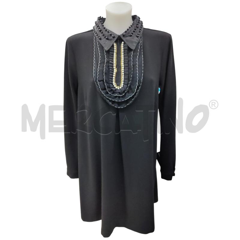 VESTITO DONNA LANACAPRINA NERO CON PERLINE | Mercatino dell'Usato Leini' 1