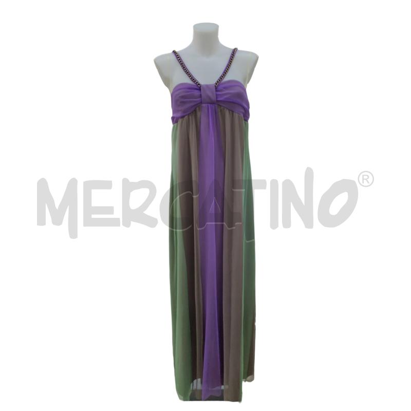 VESTITO DONNA LUNGO VIOLA VERDE  | Mercatino dell'Usato Leini' 1