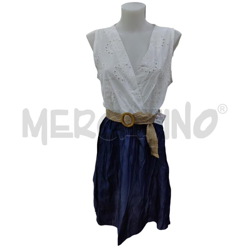 VESTITO DONNA NEW COLLECTION GONNA JEANS E CINTURA PAGLIA | Mercatino dell'Usato Leini' 1