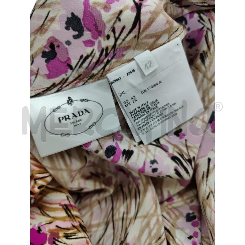 VESTITO DONNA PRADA FANTASIA FLOREALE 100% SETA | Mercatino dell'Usato Leini' 4