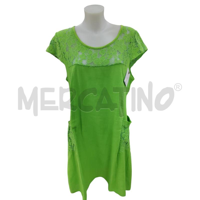 VESTITO DONNA VERDE COTONE 95% | Mercatino dell'Usato Leini' 1