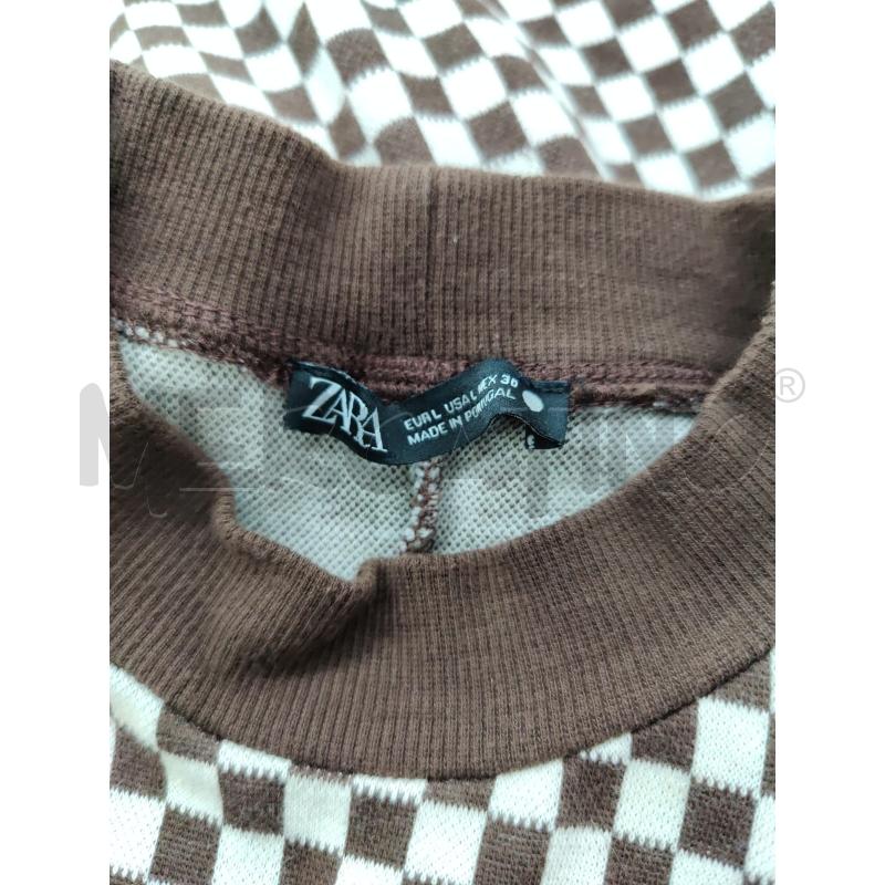 VESTITO DONNA ZARA SCACCHI MARRONE | Mercatino dell'Usato Leini' 2