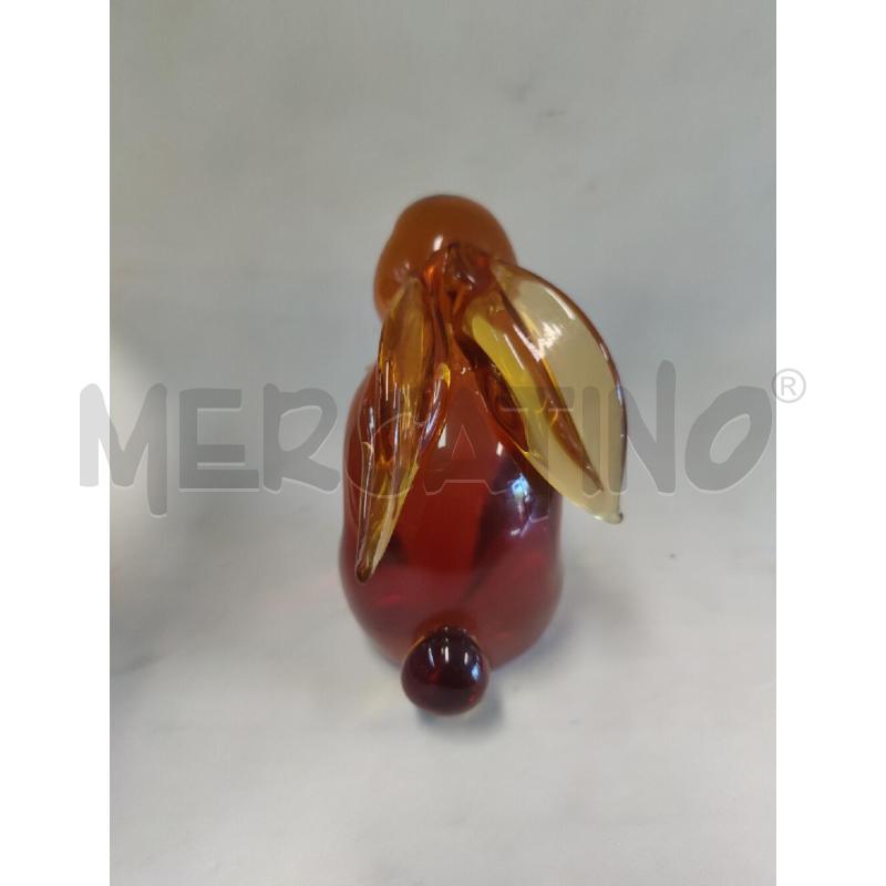 VETRO MURANO CONIGLIETTO SOMMERSO COLOR AMBRA PAGLIESCO ANNI 60 ATTRIBUITO SEGUSO ALTEZZA 12 CM | Mercatino dell'Usato Leini' 5