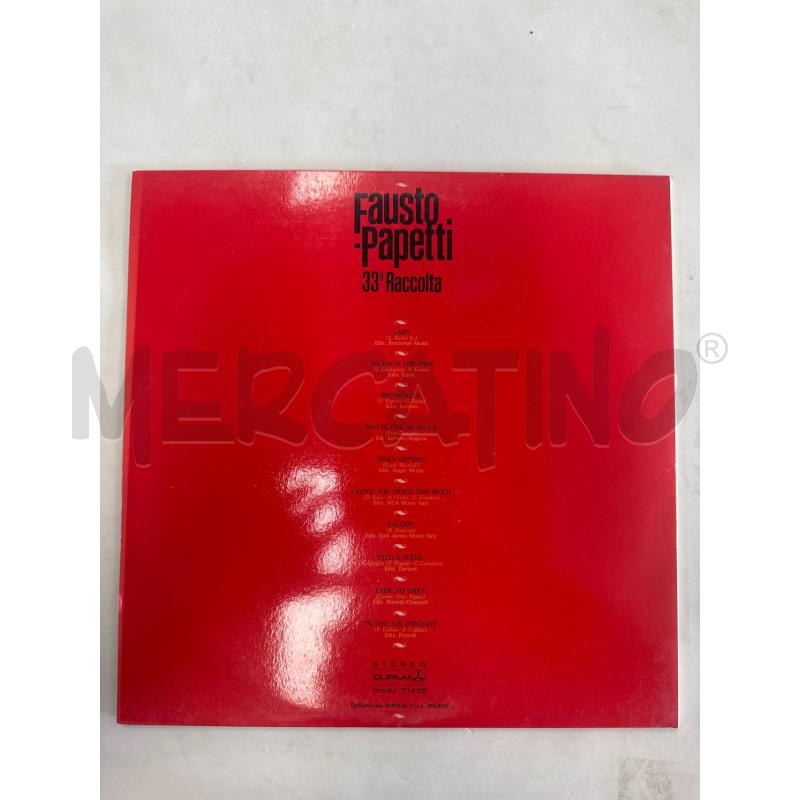 VINILE 33 GIRI FAUSTO PAPETTI 33 RACCOLTA  | Mercatino dell'Usato Leini' 2
