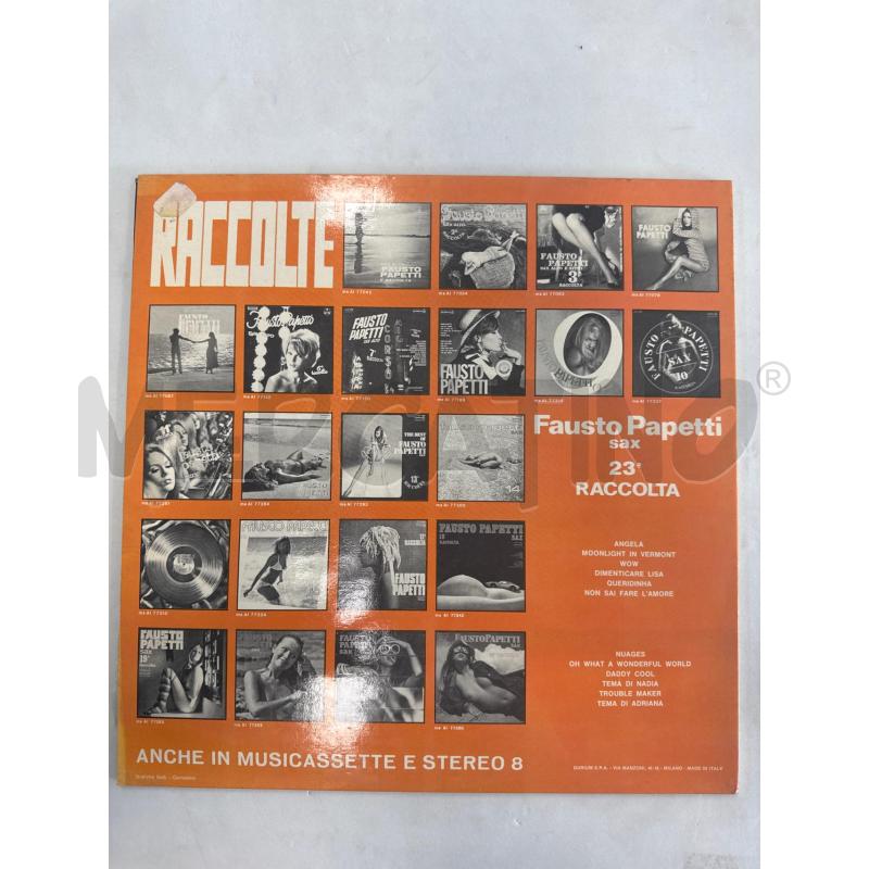 VINILE 33 GIRI FAUSTO PAPETTI SAX 23 RACCOLTA  | Mercatino dell'Usato Leini' 2