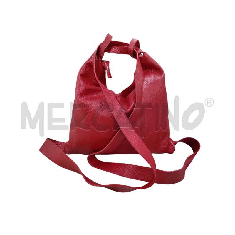 ZAINO DONNA ROSSO VERA PELLE  | Mercatino dell'Usato Leini' 2