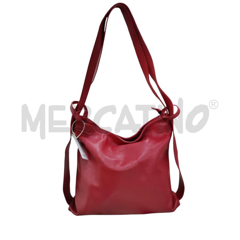 ZAINO DONNA ROSSO VERA PELLE  | Mercatino dell'Usato Leini' 3