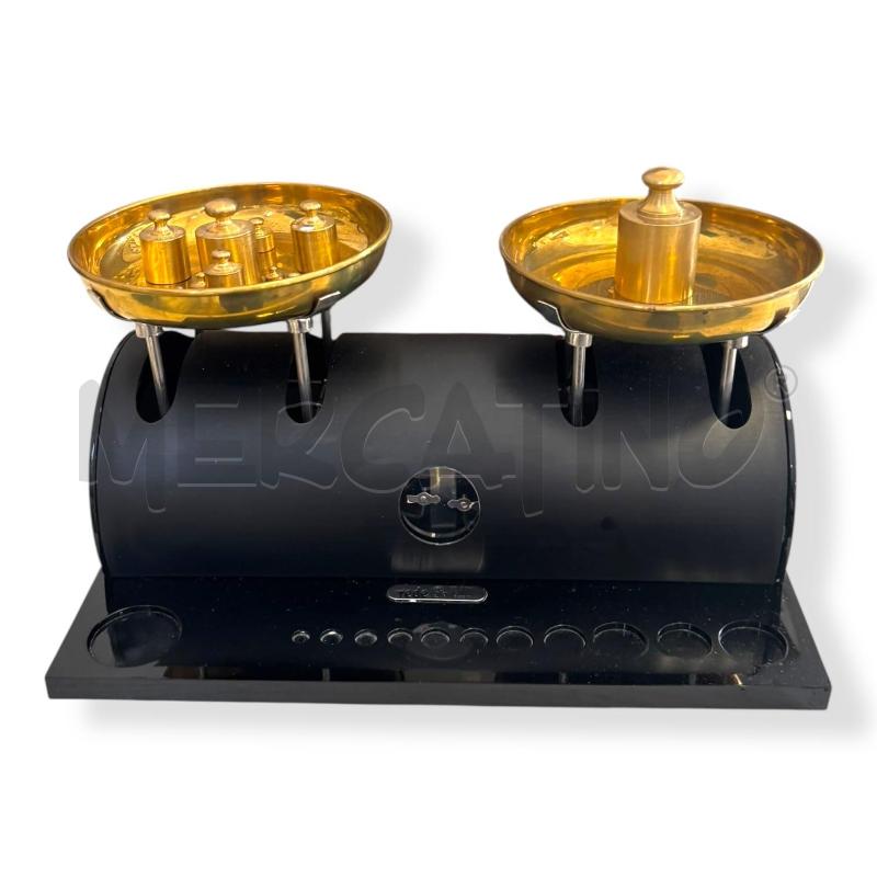 BILANCIA VINTAGE GUZZINI REDE OTTONE E RESINA NERA CON SCATOLA | Mercatino dell'Usato Osasco 1