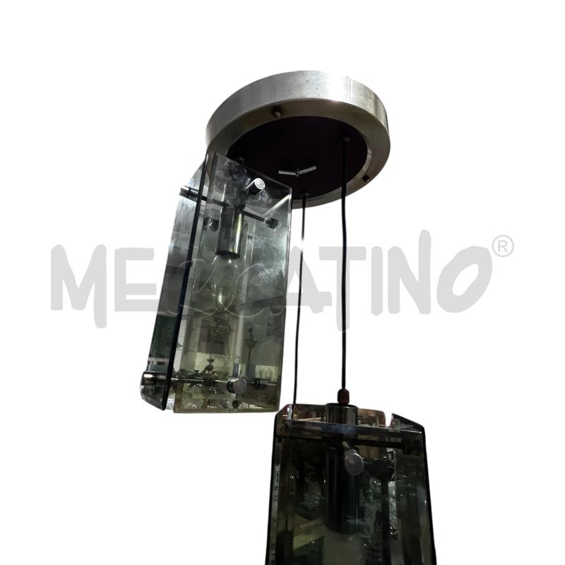 LAMPADARIO ANNI 70 VETRI FUME' A SOSPENSIONE | Mercatino dell'Usato Osasco 4