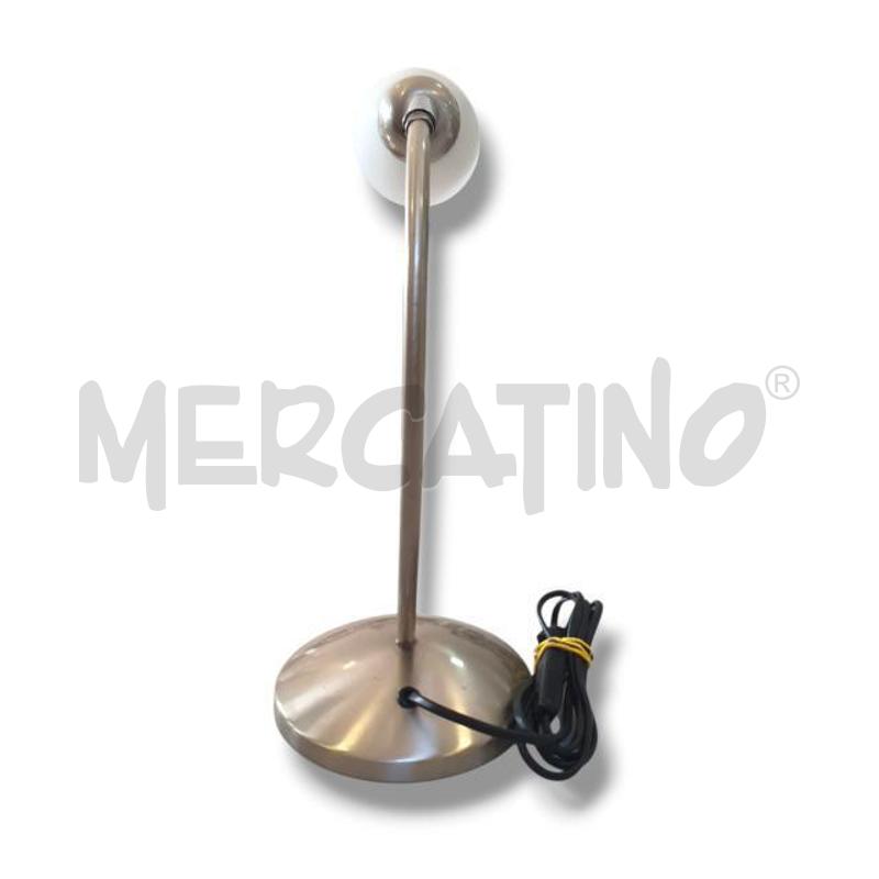 LAMPADA DA TAVOLO DESIGN SFORZIN ACCIAIO LUME OPALINA BIANCO | Mercatino dell'Usato Osasco 3