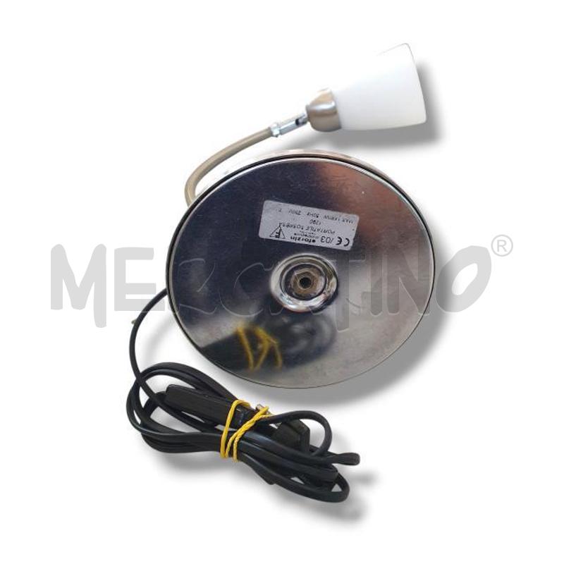 LAMPADA DA TAVOLO DESIGN SFORZIN ACCIAIO LUME OPALINA BIANCO | Mercatino dell'Usato Osasco 4