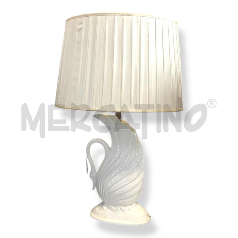 LAMPADA IN CERAMICA  A CIGNO 80 CM FUNZIONANTE | Mercatino dell'Usato Osasco 1