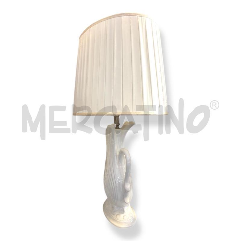 LAMPADA IN CERAMICA  A CIGNO 80 CM FUNZIONANTE | Mercatino dell'Usato Osasco 2