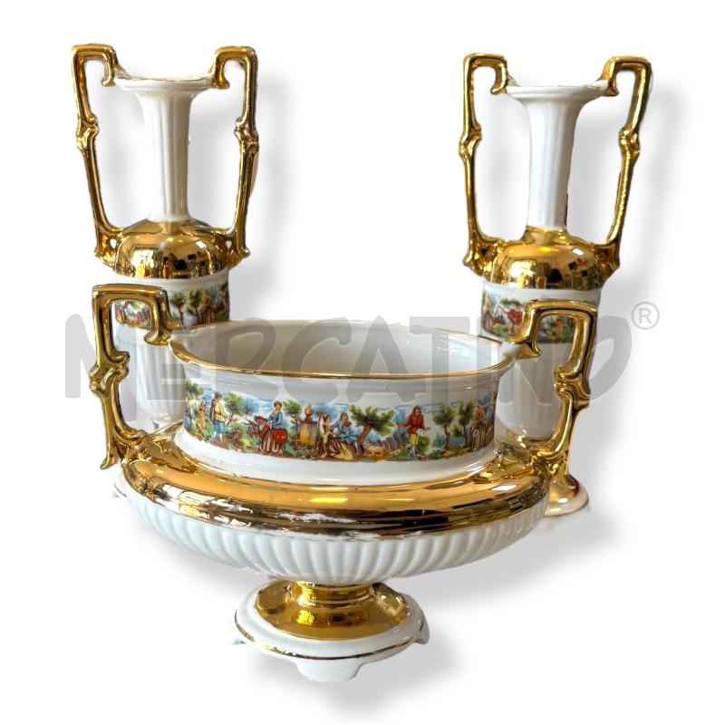 TRITTICO VINTAGE VASI PORCELLANA CERAMICA ANNI 50 ITALY C.A.L. LUCCA | Mercatino dell'Usato Osasco 1