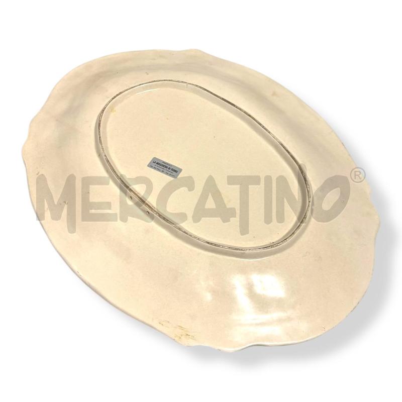 VASSOIO OVALE DECORAZIONI BLU MASCHERA DI FERRO | Mercatino dell'Usato Osasco 2