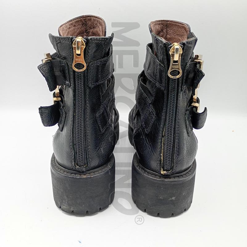 ANFIBI DONNA NERO GIRDINI NERI IN PELLE ZIP POSTERIORE | Mercatino dell'Usato Burolo 4