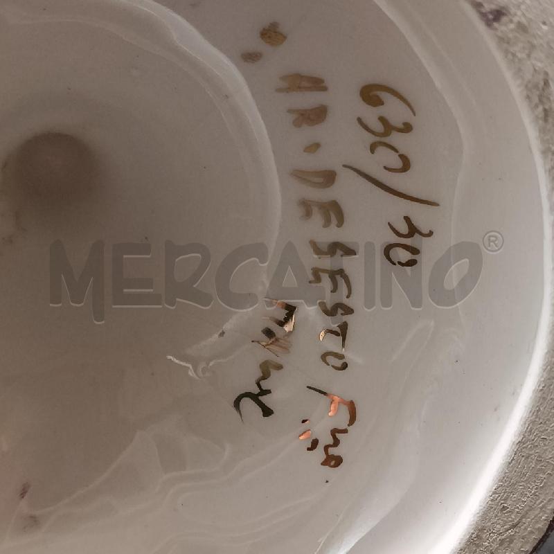 ANFORA CERAMICA DORATA CON FIORI | Mercatino dell'Usato Burolo 2