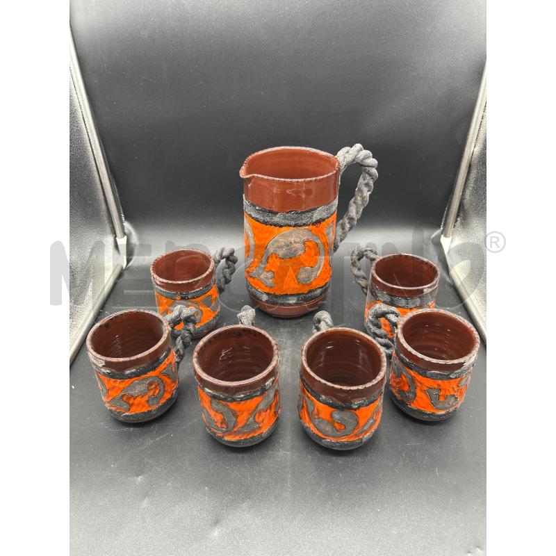 BICCHIERI TERRACOTTA PIETRA LAVICA PZ 6+1 | Mercatino dell'Usato Burolo 1