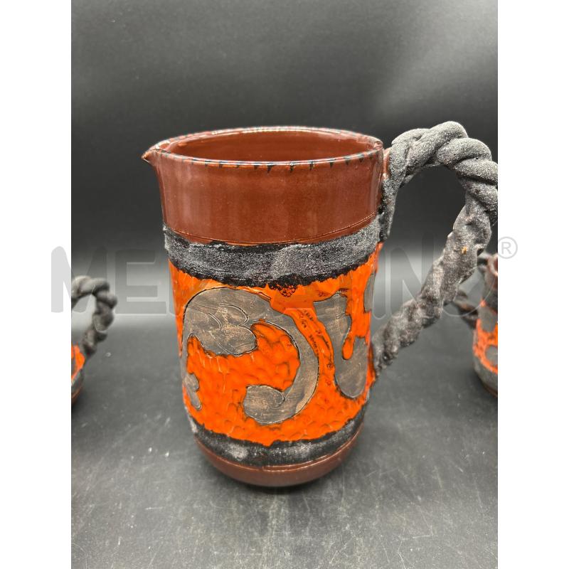 BICCHIERI TERRACOTTA PIETRA LAVICA PZ 6+1 | Mercatino dell'Usato Burolo 3