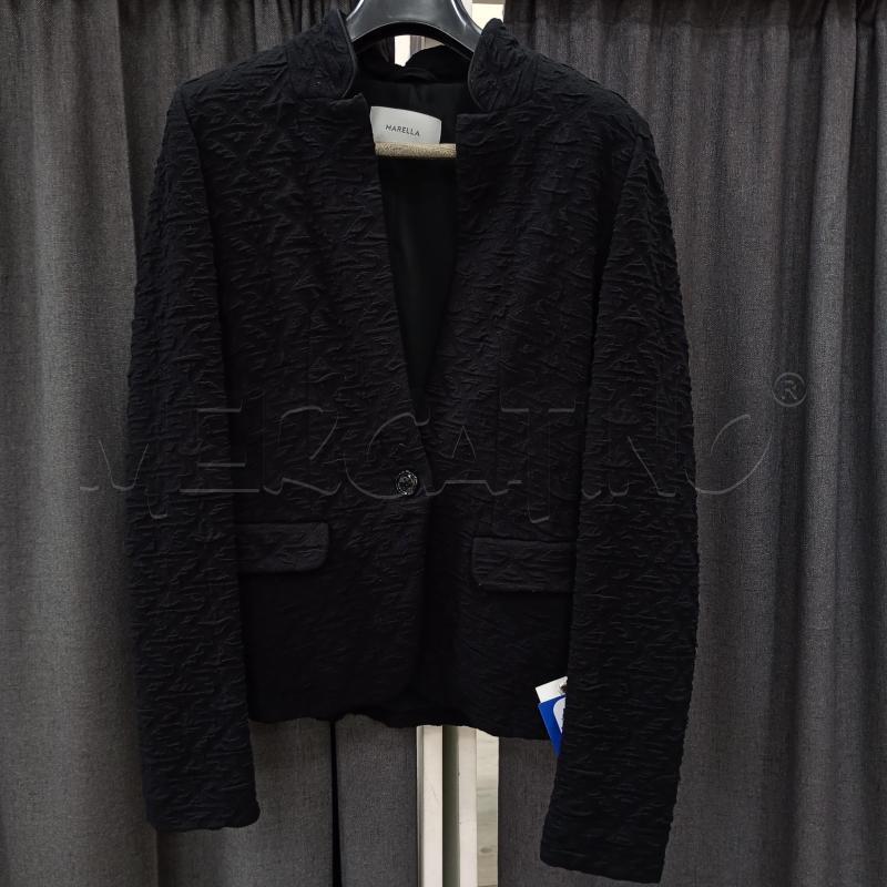 BLAZER DONNA MARELLA NERO LAVORAZIONE PIEGHE | Mercatino dell'Usato Burolo 1