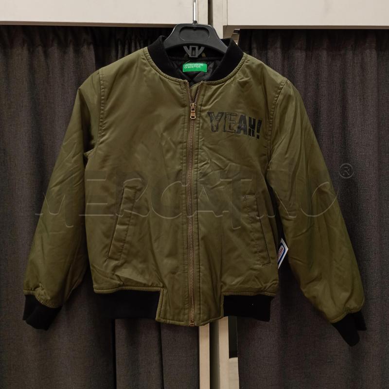 BOMBER BAMBINO BENETTON VERDE MILITARE NERO | Mercatino dell'Usato Burolo 1